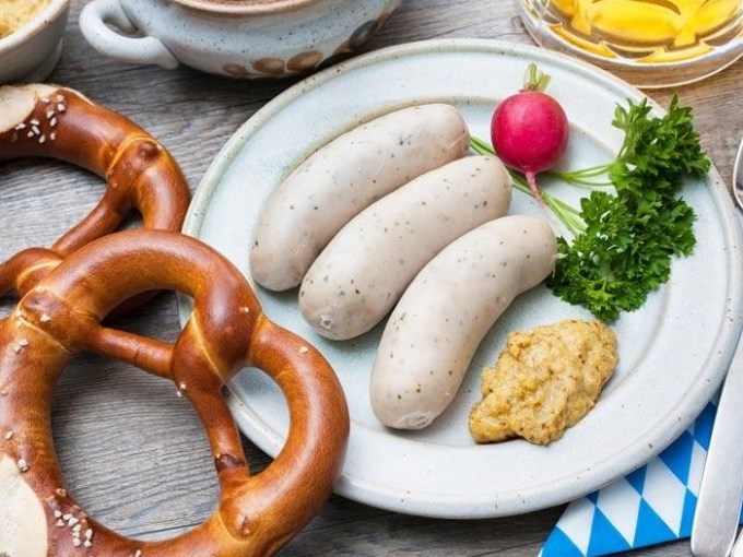 Bavarian sausages on a plate
