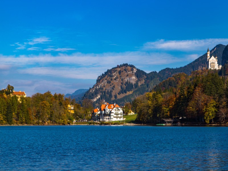 A lake and different castles around