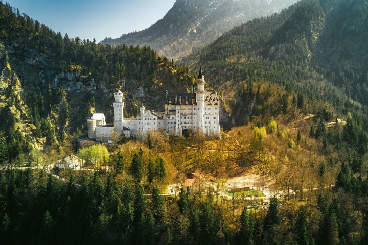 View of Neuschwanstein Castle in autumn
